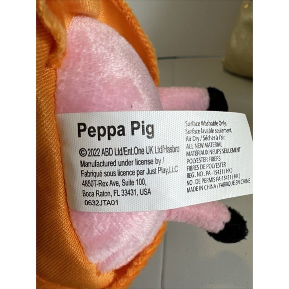 Peppa Pig Stuffed Animal Doll 2022 ABD Ltd Just Play Small 8" Toy Pink Orange - Picture 12 of 13